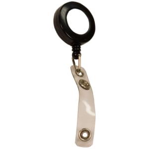 Black Retractable Badge Reel with Belt Clip and Strap