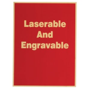 3″ x 5″ Red/Gold Brass Plated Steel Plaque Plate