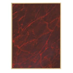 6″ x 8″ Red Marble/Gold Brass Plated Steel Plaque Plate