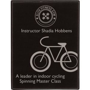10 1/2″ x 13″ Black/Silver Laserable Leatherette Plaque