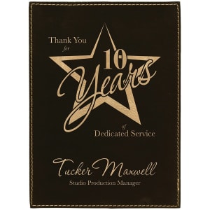 5″ x 7″ Black/Gold Leatherette Plaque Plate