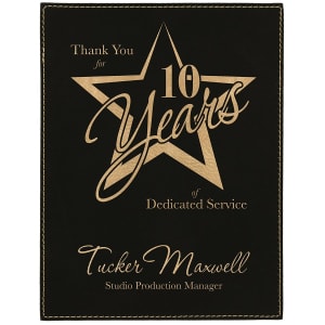 6″ x 8″ Black/Gold Leatherette Plaque Plate