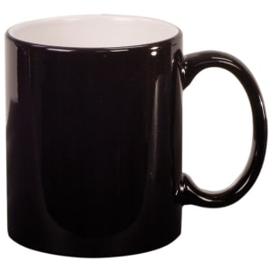 11 oz. Black Ceramic Round LazerMug
