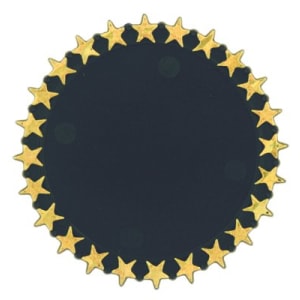 2 1/2″ Black/Gold Star Plaque Mount with 2″ Insert Holder
