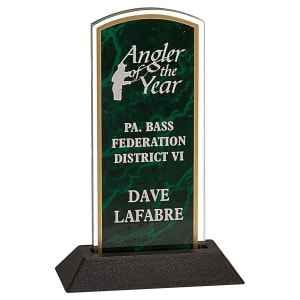 3″ x 6″ Green Marbleized Arch Pop-In Acrylic (Base not included)