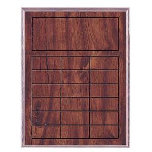 11 3/4″ x 15 3/4″ Cherry Finish Blank Perpetual Plaque for 18 Plates