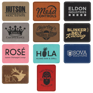 3 1/2″ x 2 1/2″ Rectangle Laserable Leatherette Patch Sample Set