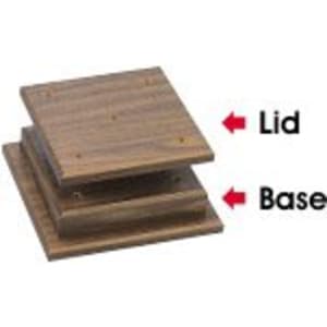 9″ x 9″ x 2 1/8″ Walnut Finish 4-Post Base