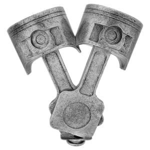10″ Antique Silver Piston Figure