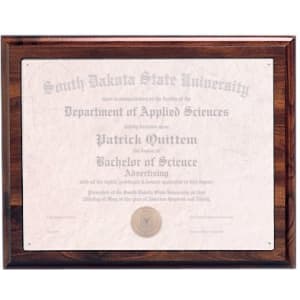13″ x 10 1/2″ Cherry Finish Routed Plaque with 11″ x 8 1/2″ Plexiglass Window