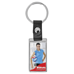 3 3/4″ x 1 1/4″ Rectangle Sublimatable Keychain with White Insert
