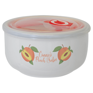 2.6″ x 5″ Ceramic Storage Bowl with Flexible Plastic Lid