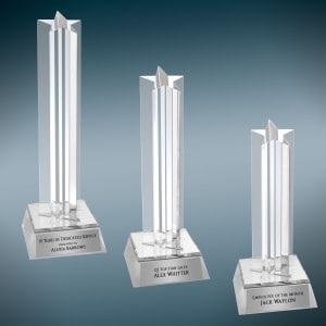 Silver Star Column Acrylic with Silver Base Sample Set