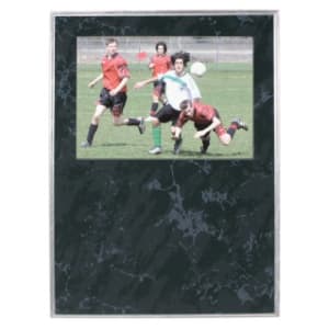 9″ x 12″ Black Marble Finish Slide-In Frame Plaque with 7″ x 5″ Window