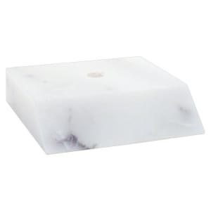 2 5/8″ x 4″ White Centerhole Countersunk Slant Front Trophy Marble