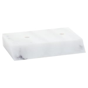 3 1/8″ x 5″ 2-Hole Countersunk White Slant Front Trophy Marble