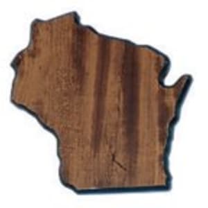 7 1/2″ x 8″ Walnut Finish Black Edge Wisconsin State Plaque