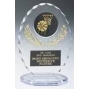 6 3/8″ Clear/Gold Standing Oval
