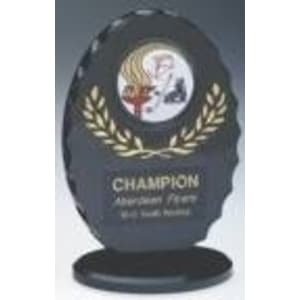 6 3/8″ Black/Gold Standing Oval