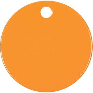 1 1/2″ Orange Laserable Round Industrial Tag