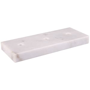 3″ x 7 1/2″ White 3 Hole Countersunk Trophy Marble Base