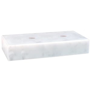 2 1/2″ x 5″ White 2 Hole Countersunk Trophy Marble