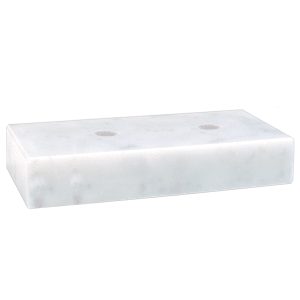 2 1/2″ x 6″ White 2 Hole Countersunk Trophy Marble