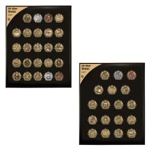2 1/4″ Ten Star Medal Display Set (2 Plaques)