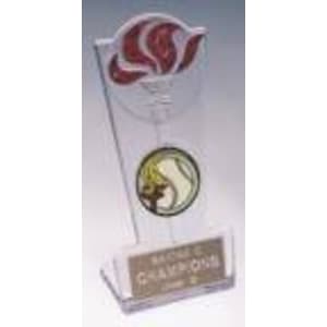 8″ Clear/Red Torch Stand