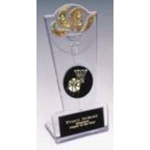 8″ Clear/Gold Torch Stand
