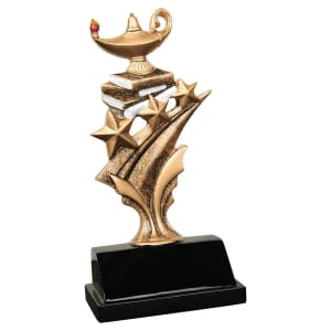 5 1/2″ Lamp of Knowledge Tri Star Resin