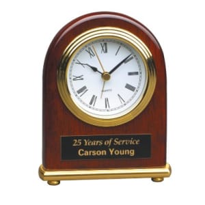 4″ x 5″ Rosewood Piano Finish Arch Desk Clock
