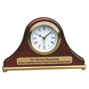 7 1/2″ x 4 1/2″ Rosewood Piano Finish Mantel Desk Clock