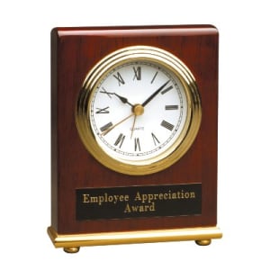 4″ x 5″ Rosewood Piano Finish Rectangle Desk Clock