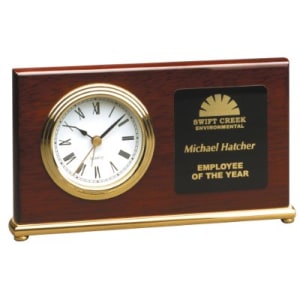 7 1/2″ x 4″ Rosewood Piano Finish Horizontal Desk Clock