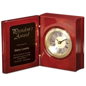 5 3/8″ Rosewood Piano Finish Book Clock
