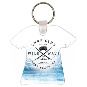 2.75″ x 2.5″ Gloss White Unisub Aluminum Sublimatable T-Shirt Keychain