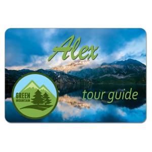 3″ x 2″ Gloss White Unisub Aluminum Name Badge with Radius Corners