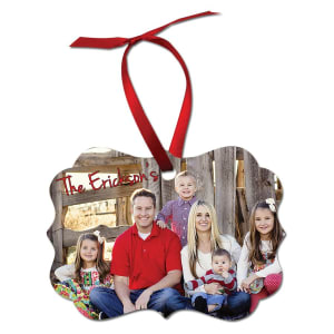 3.95″ x 2.76″ Semi-Gloss White Unisub Aluminum Benelux Ornament, 1-Sided