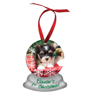 3.75″ x 3″ 2 Sided Gloss White Aluminum Snow Globe Ornament