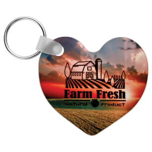 2.25″ x 2.5″ Unisub Gloss White FRP Sublimatable Heart 2-Sided Keychain