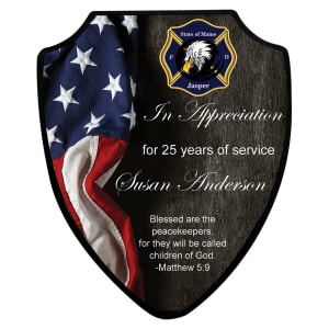 7.5″ x 9.125″ Unisub Sublimatable Shield Plaque with Black Edge