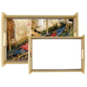 13.875″ x 8.875″ Unisub Natural Serving Tray with Sublimatable Insert