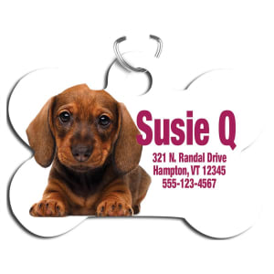 1.5″ x 1″ Unisub Gloss White Sublimatable Aluminum Dog Bone Pet Tag