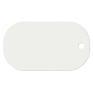2 1/4″ x 4″ White Sublimatable UVSub Aluminum Dog Tag