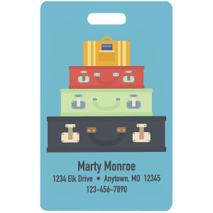 2 1/8″ x 3 3/8″ White Aluminum 2-Sided Luggage Tag with Slot