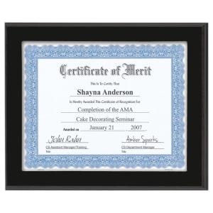 12″ x 10″ Value Matte Black Finish Slide-In Frame Plaque 10″ x 8″ Window
