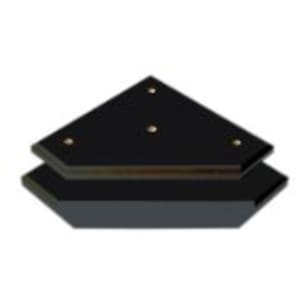 8 1/4″ x 8 1/4″ x 3/4″ Value Matte Black Finish Slant Front 3-Post Set