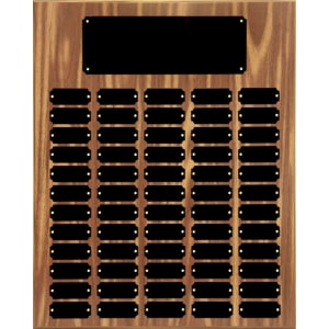 60 Black Plate Walnut Finish Completed Perpetual Plaque