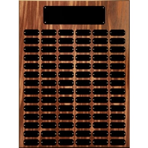 84 Black Plate Walnut Finish Completed Perpetual Plaque
